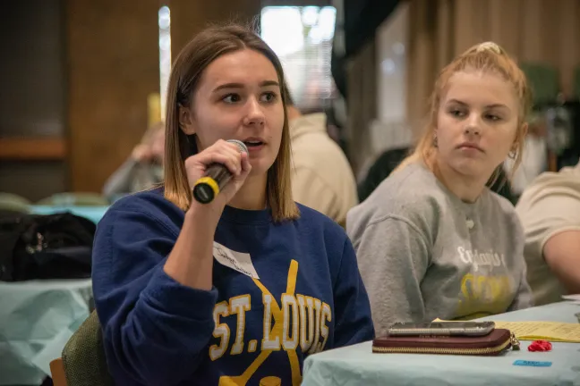 Youth speaking at the summit.