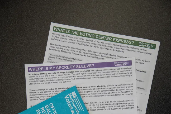 The ballot packet is larger overall, with larger print, images and information provided on Election services. The new style is accessible while also providing the same secure ballot you always get.