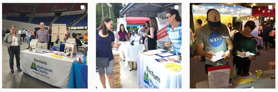 Multnomah County Elections voter education and outreach in the community.