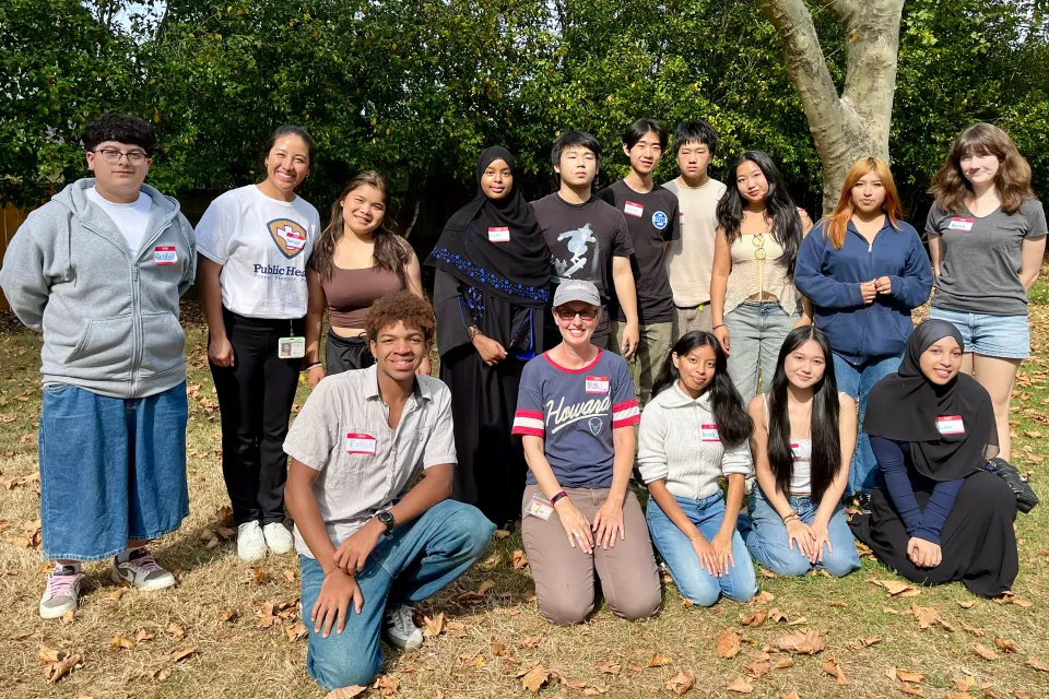 Youth advisory board members gathered outside at the youth summit
